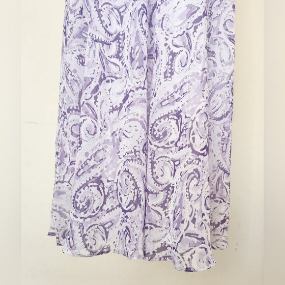 BLACK LABEL by Evan-Picone Lilac Paisley Print Sleeveless Fit & Flare Dress - Picture 7 of 11